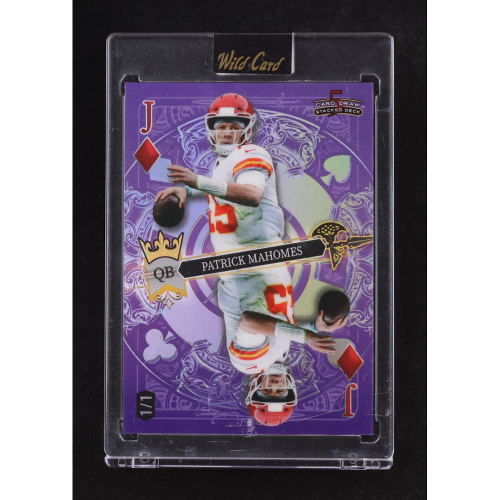 Patrick Mahomes 2024 Wild Card 5 Card Draw Stacked Deck Jack of Diamonds Purple #SDPDPMN #1/1 RC at PristineAuction.com