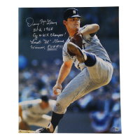 Denny McLain Signed Tigers 16x20 Photo Inscribed "31-6, 1968", "Cy & WS Champs!" & "Last 30 Game Winner, EVER!!!" (Beckett) at PristineAuction.com