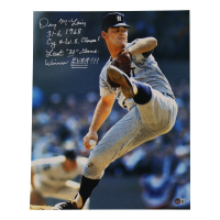 Denny McLain Signed Tigers 16x20 Photo Inscribed "31-6, 1968", "Cy & WS Champs!" & "Last 30 Game Winner, EVER!!!" (Beckett) at PristineAuction.com