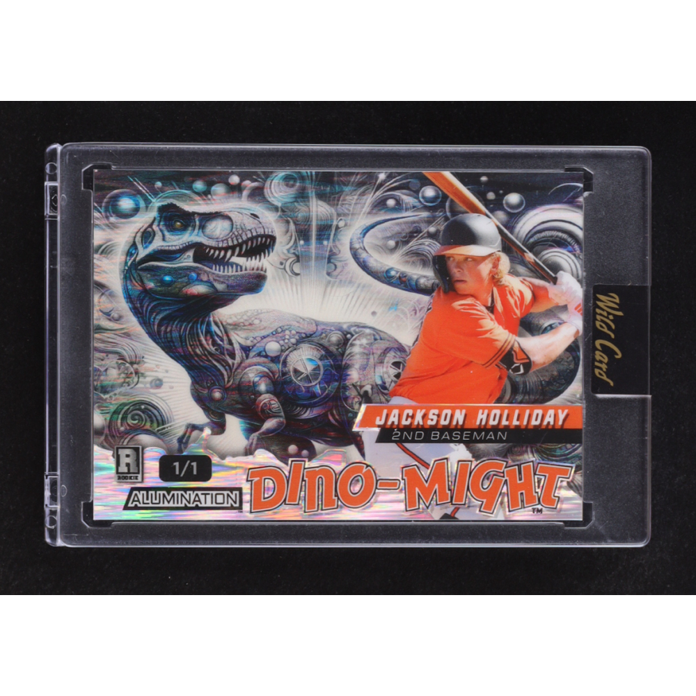 Jackson Holliday 2024 Wild Card Alumination Dino-Might T-Rex Blue #DMTRX2JH #1/1 at PristineAuction.com