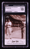 Babe Ruth 2016 Leaf Babe Ruth Collection #73 (CGC 10) at PristineAuction.com