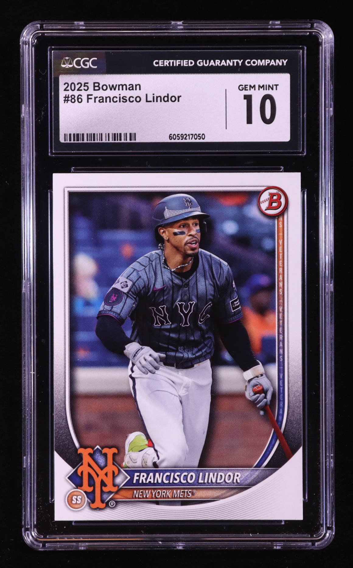 Francisco Lindor 2025 Bowman #86 (CGC 10) at PristineAuction.com Francisco Lindor 2025 Bowman #86 (CGC 10) at PristineAuction.com