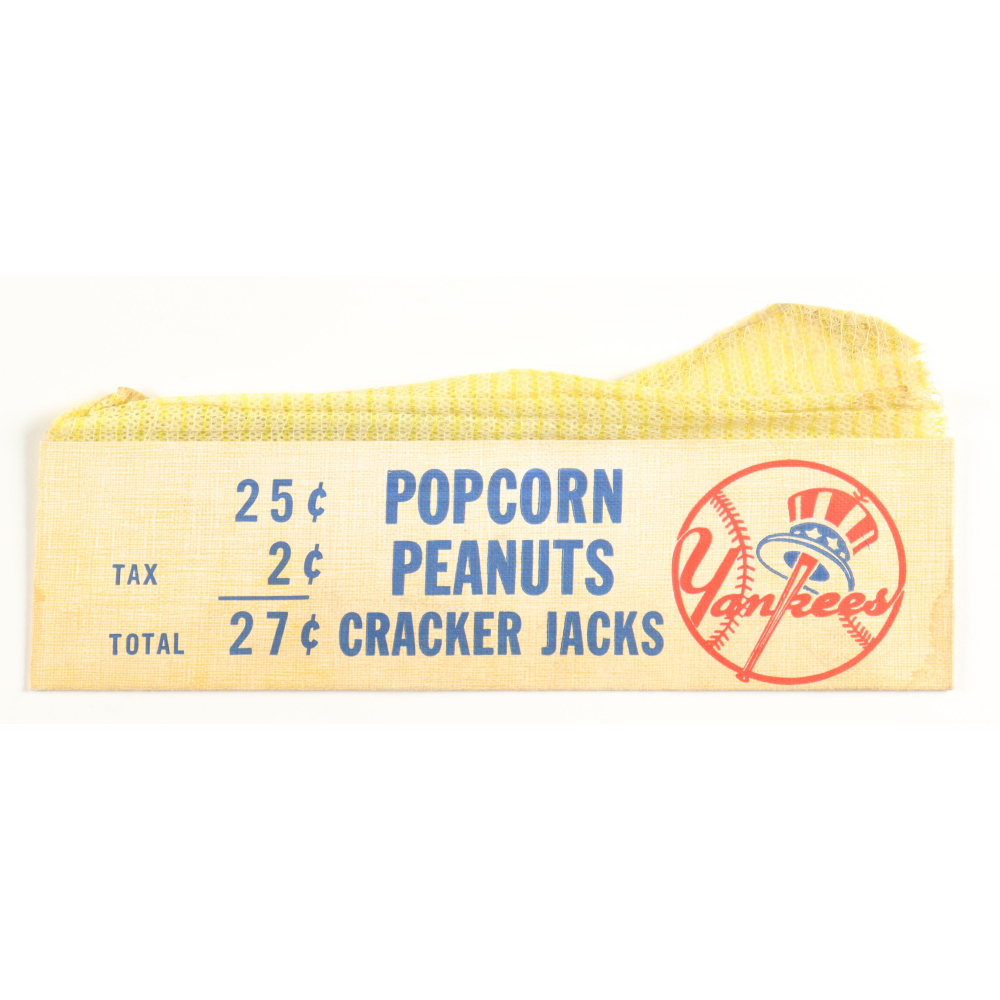 Vintage 1960's Yankees Popcorn, Peanuts & Cracker Jacks Vendor Hat at PristineAuction.com