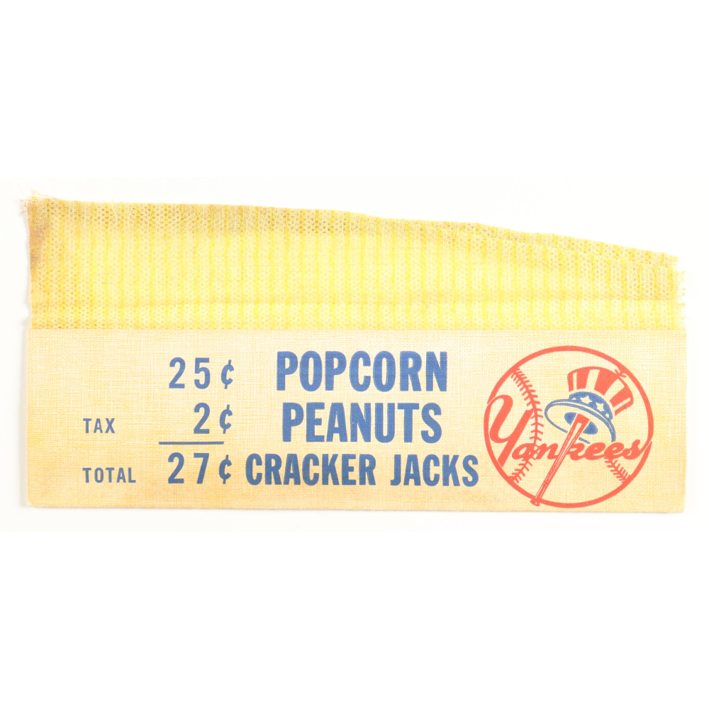 Vintage 1960's Yankees Popcorn, Peanuts & Cracker Jacks Vendor Hat at PristineAuction.com