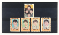The Beatles 1964 Hallmark Set of (5) Stamps at PristineAuction.com