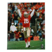 Joe Montana Signed 49ers 16x20 Photo Inscribed "4-0 in Super Bowls", "11 TD's - 0 Ints" & "Perfect" (Beckett) at PristineAuction.com