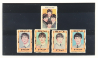 The Beatles 1964 Hallmark Set of (5) Stamps at PristineAuction.com