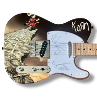 Korn Custom "Follow The Leader" Stratocaster Style Guitar Band-Signed By (4) with Jonathan Davis, James "Munky" Schaffer, Reginald "Fieldy" Arvizu & Brian "Head" Welch (JSA) at PristineAuction.com