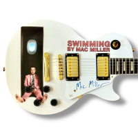 Mac Miller Signed Custom Swimming Les Paul Style Guitar with Guitar Case (JSA) at PristineAuction.com