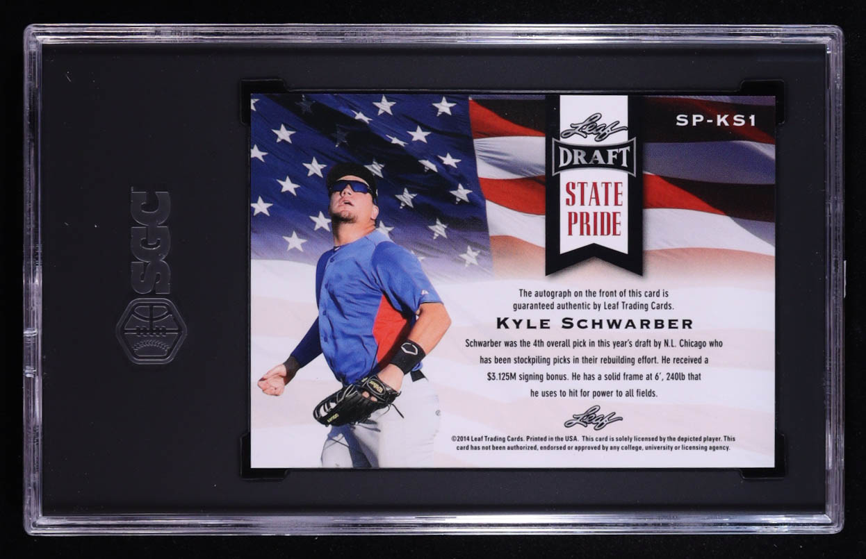 Kyle Schwarber 2014 Leaf Metal Draft State Pride Autographed #SPKS1 (SGC 10 | Auto 10) at PristineAuction.com Kyle Schwarber 2014 Leaf Metal Draft State Pride Autographed #SPKS1 (SGC 10 | Auto 10) at PristineAuction.com