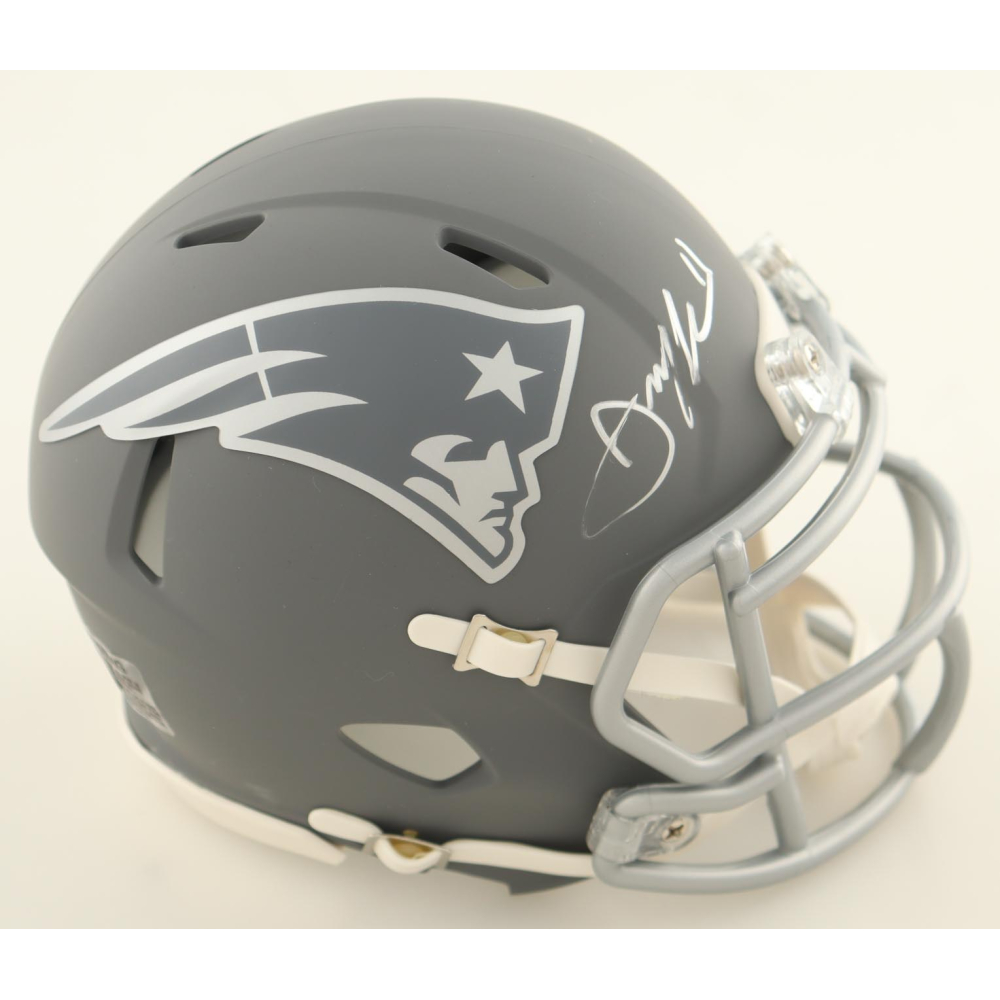 Julian Edelman Signed Patriots Slate Alternate Speed Mini Helmet (JSA) at PristineAuction.com