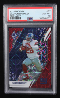 Saquon Barkley 2021 Panini Phoenix Red Lazer #67 #196/285 (PSA 10) at PristineAuction.com