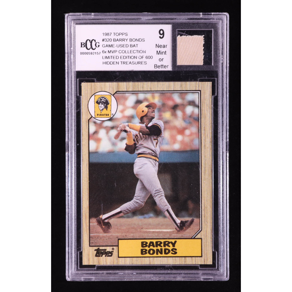 Barry Bonds 1987 Topps #320 W/ LE Game-Used Bat Memorabilia RC (BCCG 9) at PristineAuction.com