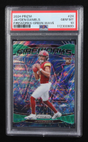 Jayden Daniels 2024 Panini Prizm Fireworks Prizms Green Wave #24 RC (PSA 10) at PristineAuction.com