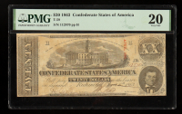 1863 Confederate $20 Currency Note, T-58 (PMG Very Fine 20) at PristineAuction.com