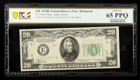 1934-B U.S. $20 Federal Reserve Note, Richmond Virginia - Fr. 2056-E (EA Block) Signed: Julian / Vinson (PCGS Gem Unc 65 PPQ) at PristineAuction.com