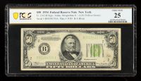 1934 U.S. $50 Federal Reserve Note, New York - LGS (Yellow-Green) Fr. 2102-B (BA Block) Signed: Julian / Morgenthau (PCGS Very Fine 25) at PristineAuction.com