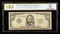 1934 U.S. $50 Federal Reserve Note, New York - DGS (Blue-Green) Fr. 2102a-B (BA Block) Signed: Julian / Morgenthau (PCGS Very Fine 25) at PristineAuction.com