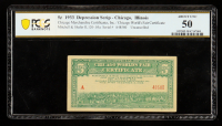 1933 5¢ Depression Scrip - Chicago Merchandise Certificates, Inc. / Chicago World's Fair - Uncancelled (PCGS About Unc 50) at PristineAuction.com