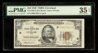 1929 U.S. $50 National Currency Note, Cleveland Ohio - Fr. 1880-D (DA Block) Signed: Jones / Woods (PMG Choice Very Fine 35 EPQ) at PristineAuction.com