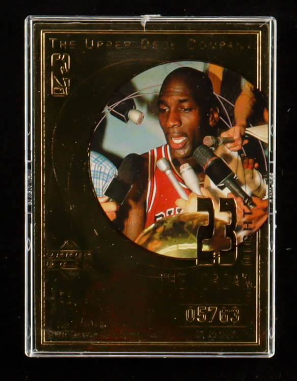 Michael Jordan 1997 Upper Deck The Jordan Experience 23 Nights 22KT Gold Card #/23,000 at PristineAuction.com Michael Jordan 1997 Upper Deck The Jordan Experience 23 Nights 22KT Gold Card #/23,000 at PristineAuction.com