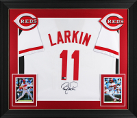 Barry Larkin Signed Custom Framed Jersey (Beckett) at PristineAuction.com