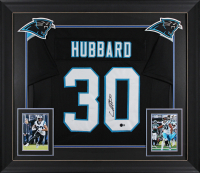 Chuba Hubbard Signed Custom Framed Jersey (Beckett) at PristineAuction.com