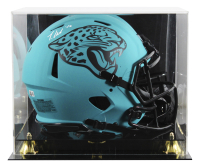Travis Hunter Signed Jaguars Full-Size Authentic On-Field Rave Alternate Speed Helmet with Display Case (Beckett) at PristineAuction.com