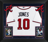 Chipper Jones Signed Braves Custom Framed Majestic Authentic Jersey (Fanatics) at PristineAuction.com