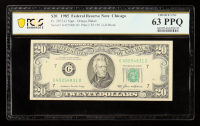 1985 U.S. $20 Federal Reserve Note, Chicago - Fr. 2075-G (GD Block) Signed: Ortega / Baker (PCGS Choice Unc 63 PPQ) at PristineAuction.com
