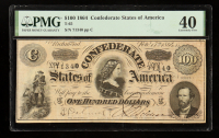 1864 Confederate States of America $100 Currency Note, T-65 (PMG Extremely Fine 40) at PristineAuction.com