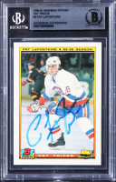Pat LaFontaine Signed 1990 Bowman Tiffany Hat Tricks #9 (BGS) at PristineAuction.com