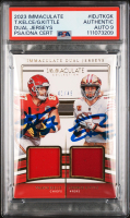 Travis Kelce & George Kittle Signed 2023 Panini Immaculate Dual Jerseys #IDJTKGK #41/49 (PSA | Auto 9) at PristineAuction.com