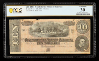 1864 Confederate $10 Currency Note, T-68 Series 7 (PCGS Very Fine 30) at PristineAuction.com