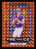 JJ McCarthy 2024 Panini Obsidian Fire and Ice Orange Mosaic #9 RC at PristineAuction.com