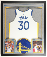 Stephen Curry Signed Custom Framed Jersey Display (Beckett & USA) at PristineAuction.com