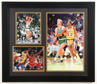 Larry Bird & Magic Johnson Signed Custom Framed Photo Display (Beckett) at PristineAuction.com
