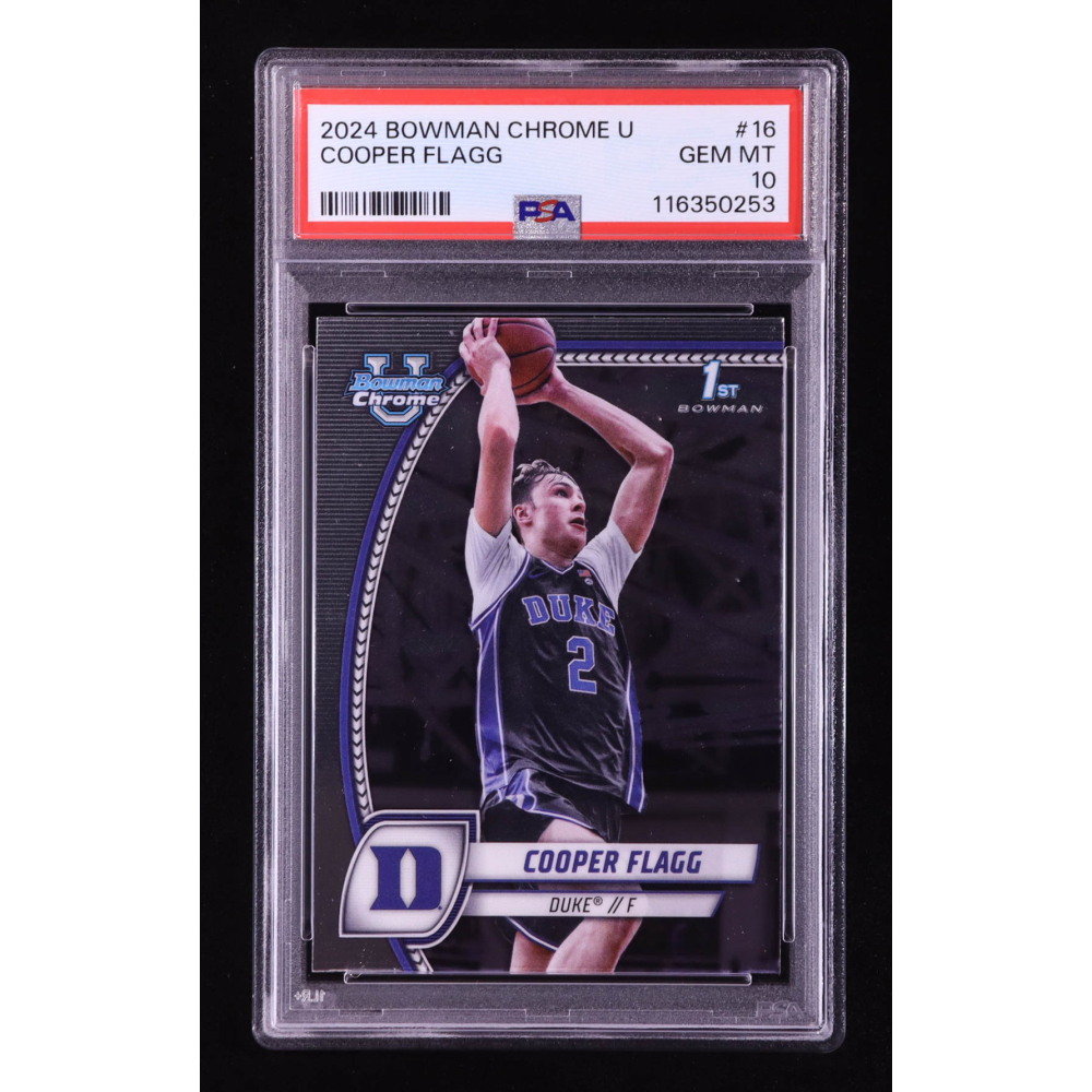 Cooper Flagg 2024-25 Bowman Chrome University #16 RC (PSA 10) at PristineAuction.com