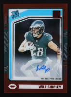 Will Shipley 2024 Clearly Donruss Clearly Rated Rookie Autographs Red #87 RC #055/149 at PristineAuction.com
