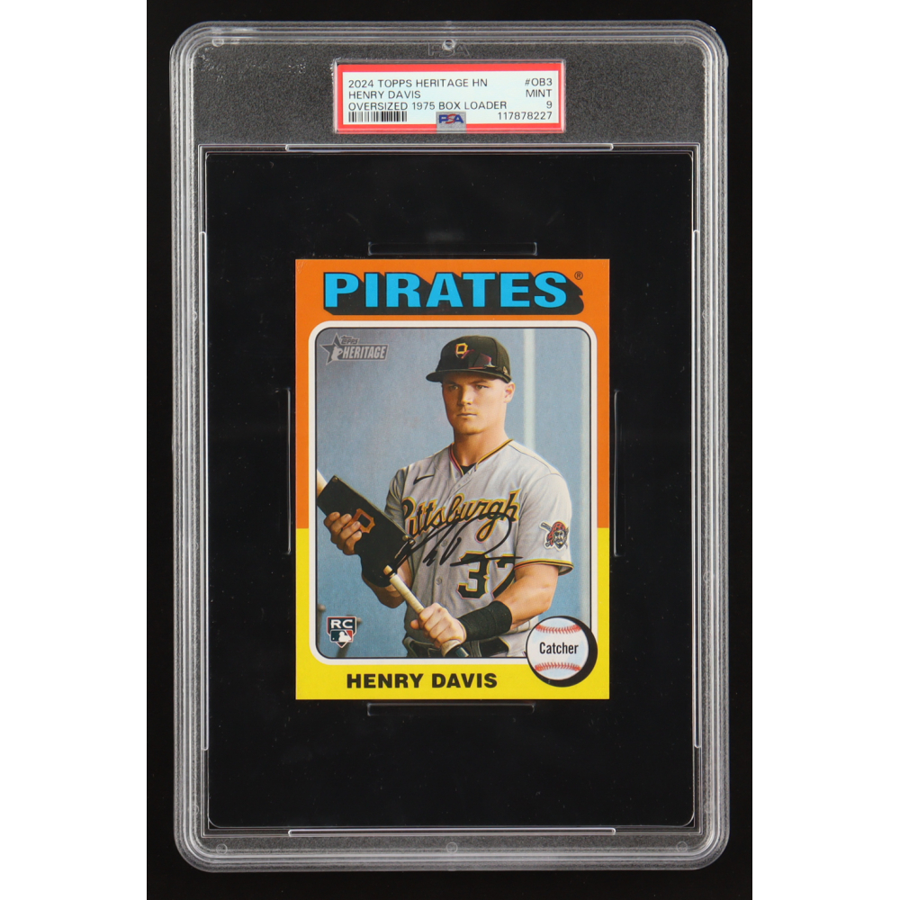 Henry Davis 2024 Topps Heritage Oversized '75 Box Loader Autographs #OB-3 RC (PSA 9) at PristineAuction.com