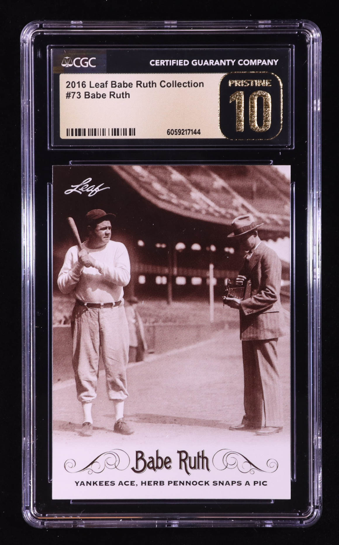 Babe Ruth 2016 Leaf Babe Ruth Collection #73 (CGC Pristine 10) at PristineAuction.com Babe Ruth 2016 Leaf Babe Ruth Collection #73 (CGC Pristine 10) at PristineAuction.com