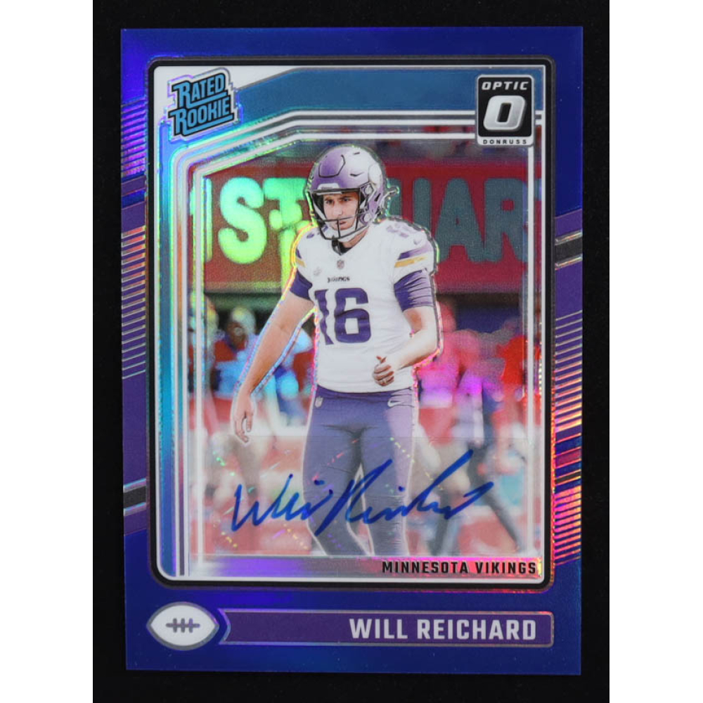 Will Reichard 2024 Donruss Optic Rated Rookies Autographs Blue #297 RC #90/99 at PristineAuction.com