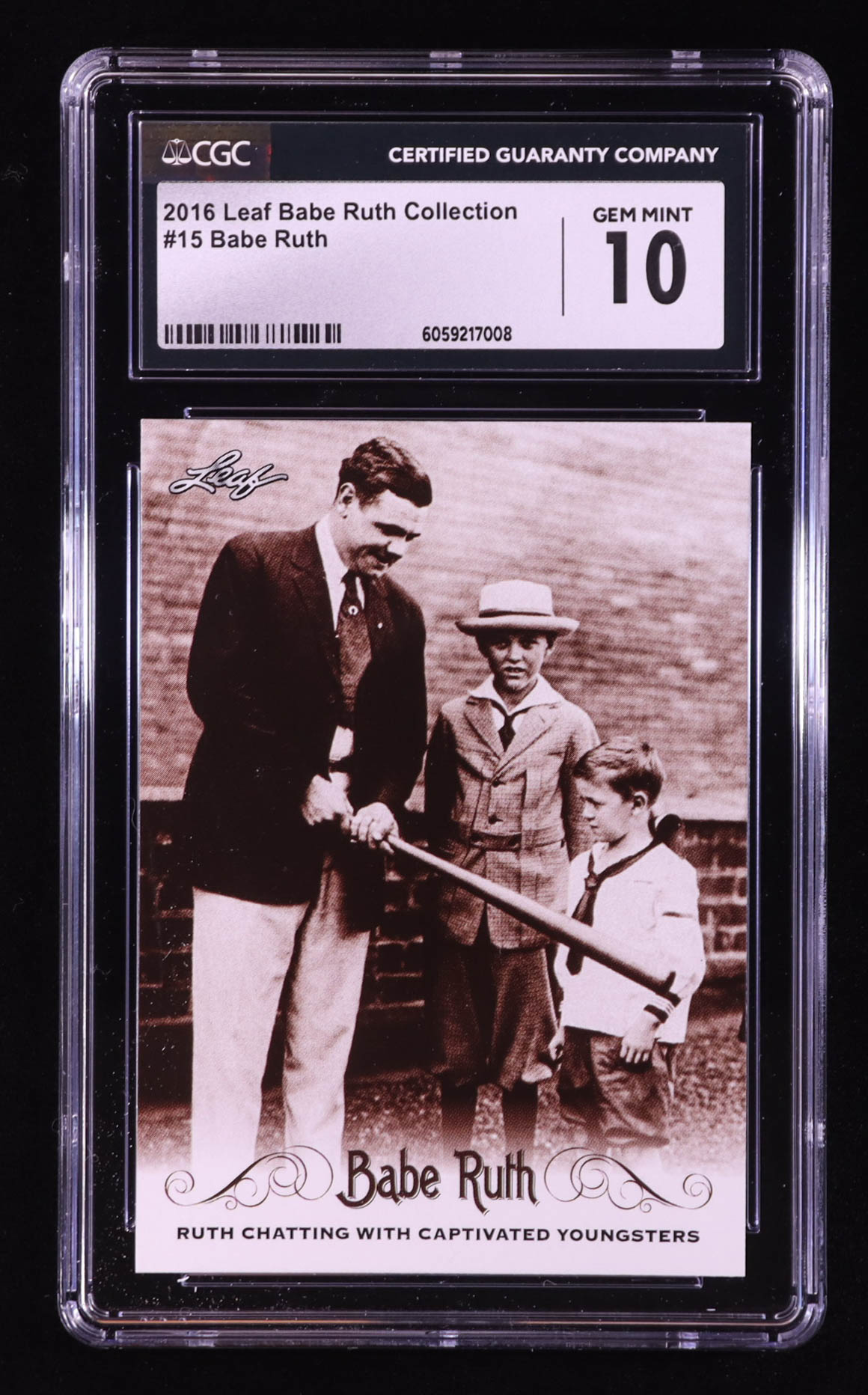 Babe Ruth 2016 Leaf Babe Ruth Collection #15 (CGC 10) at PristineAuction.com Babe Ruth 2016 Leaf Babe Ruth Collection #15 (CGC 10) at PristineAuction.com