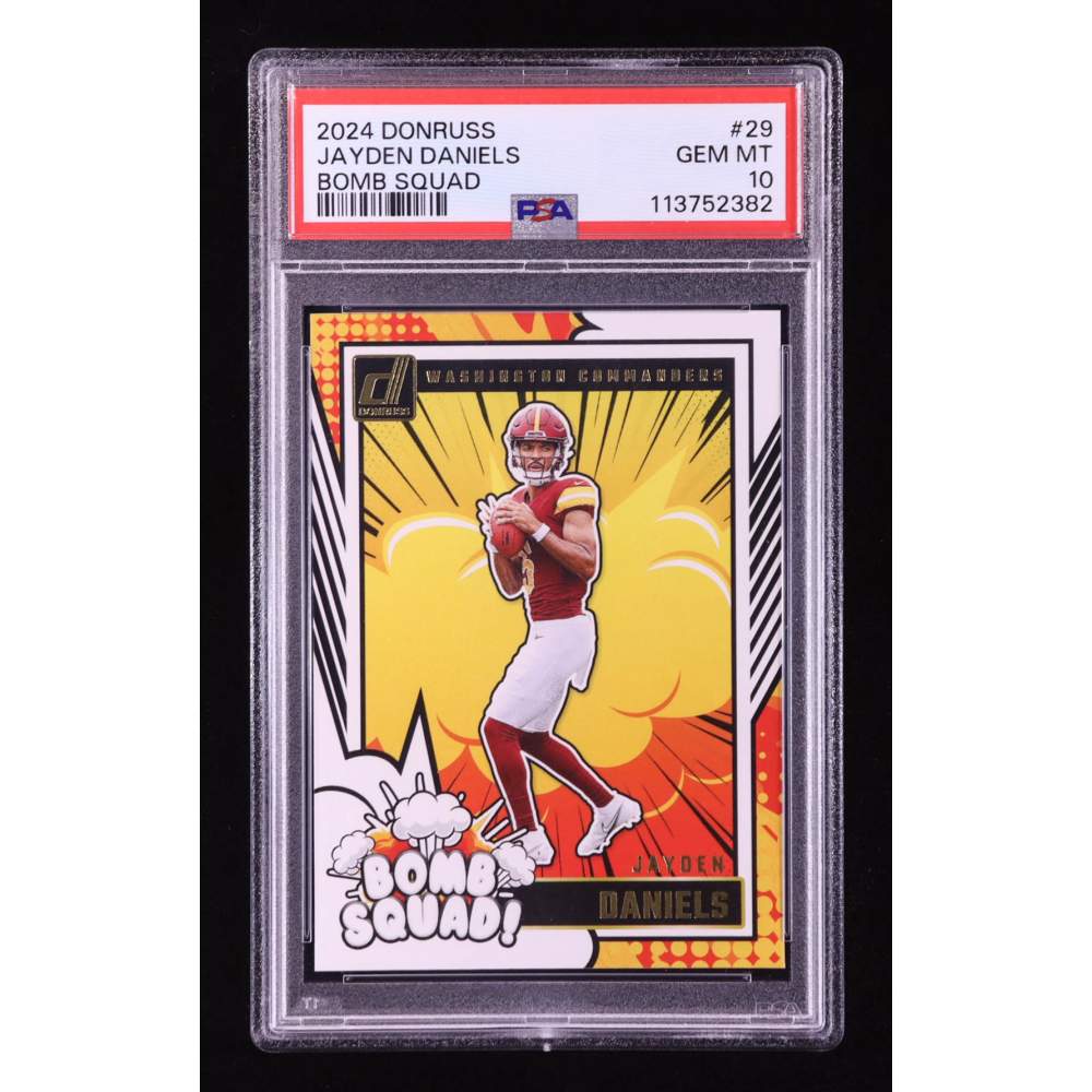 Jayden Daniels 2024 Donruss Bomb Squad #29 RC (PSA 10) at PristineAuction.com Jayden Daniels 2024 Donruss Bomb Squad #29 RC (PSA 10) at PristineAuction.com