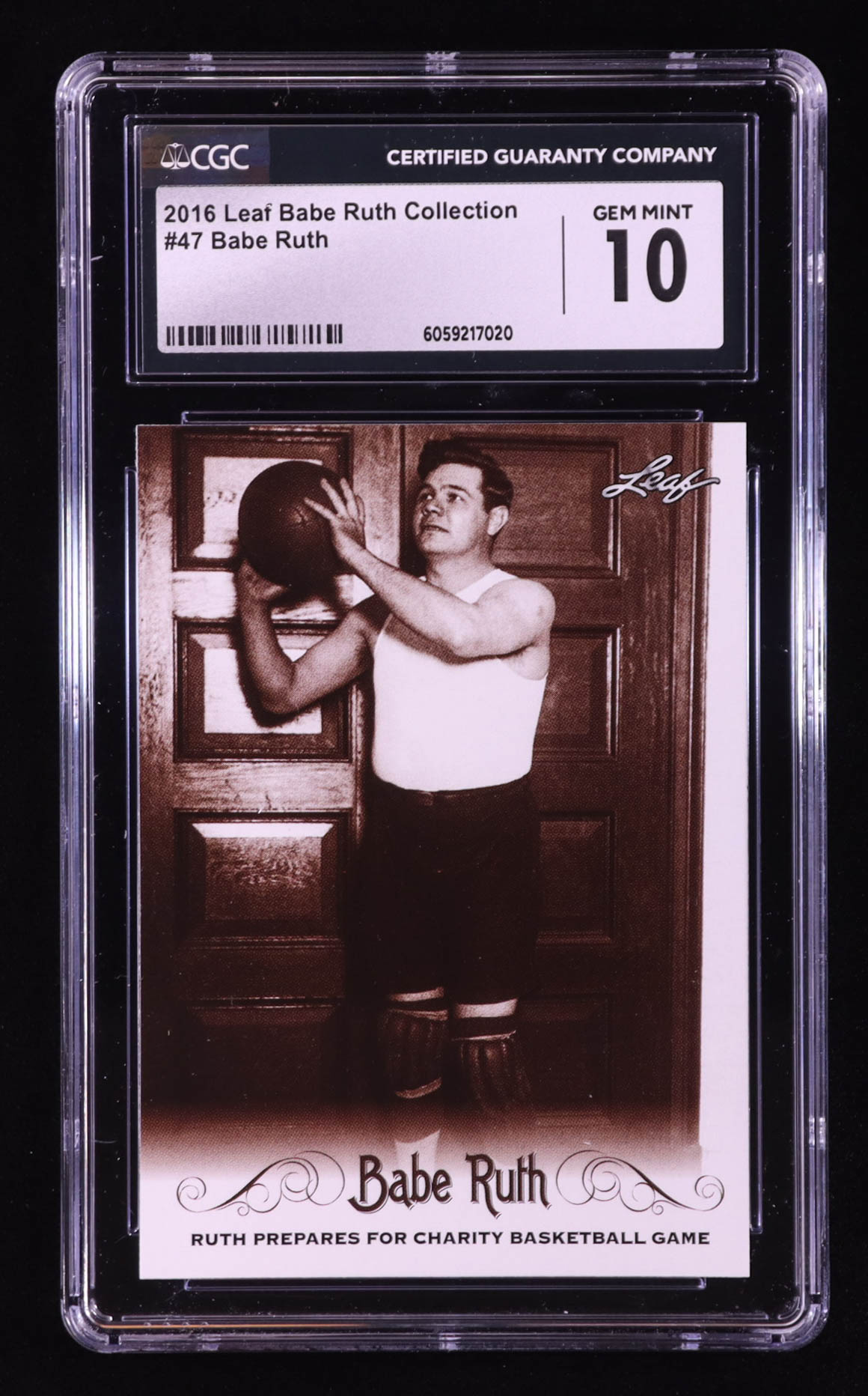 Babe Ruth 2016 Leaf Babe Ruth Collection #47 (CGC 10) at PristineAuction.com Babe Ruth 2016 Leaf Babe Ruth Collection #47 (CGC 10) at PristineAuction.com