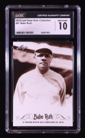 Babe Ruth 2016 Leaf Babe Ruth Collection #1 (CGC 10) at PristineAuction.com
