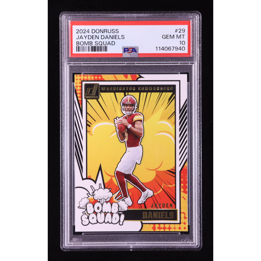 Jayden Daniels 2024 Donruss Bomb Squad #29 RC (PSA 10) at PristineAuction.com
