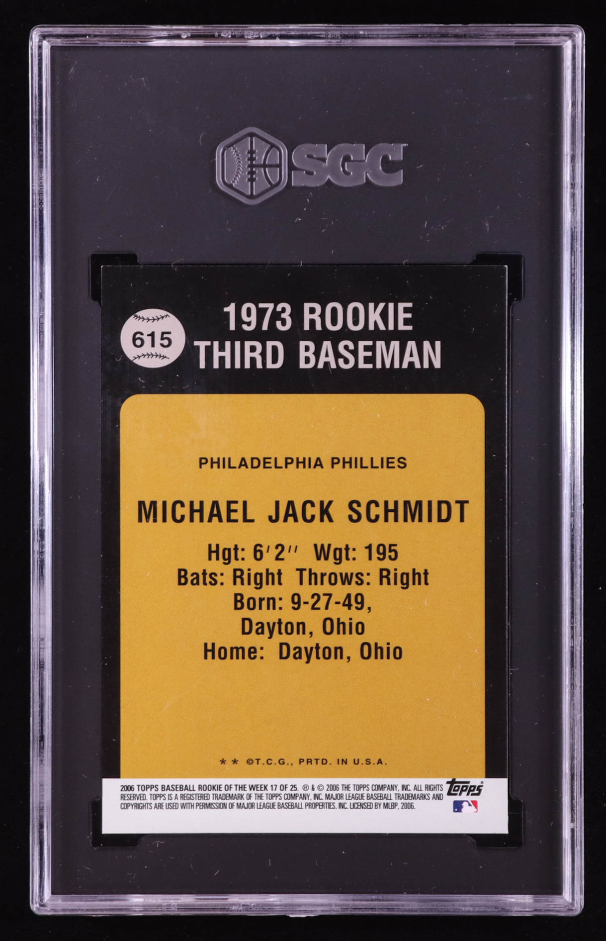Mike Schmidt 2006 Topps Rookie of the Week '73 #17 (CGC 10) at PristineAuction.com Mike Schmidt 2006 Topps Rookie of the Week '73 #17 (CGC 10) at PristineAuction.com