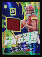 Jayden Daniels 2024 Donruss Optic First Year Fresh Jerseys Blue Hyper #17 RC at PristineAuction.com