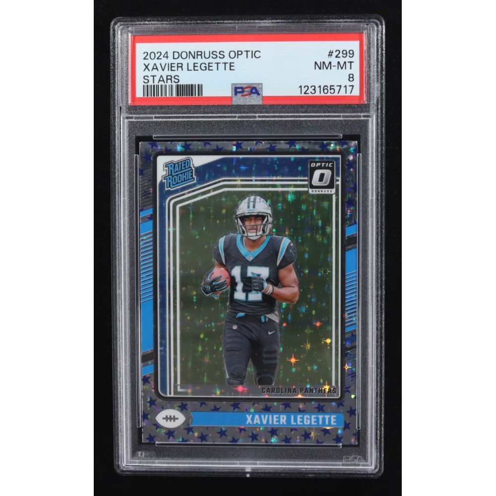 Xavier Legette 2024 Donruss Optic Stars #299 RR RC (PSA 8) at PristineAuction.com